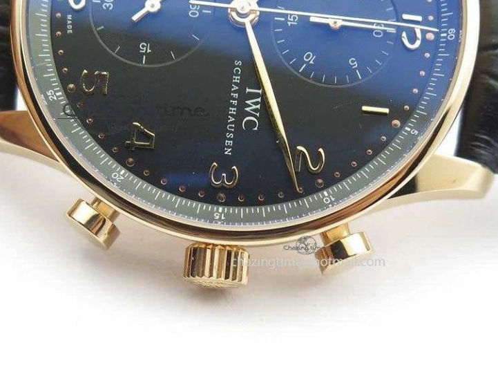 MIROTIME 0214 Portuguese Chrono RG IW371415 ZF 1:1 Best Edition Black Dial On Black Leather Strap A79350 (Slim Movement) FashionForward 7264